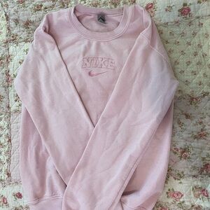 Custom Vintage Nike Pink Sweatshirt Embroidered